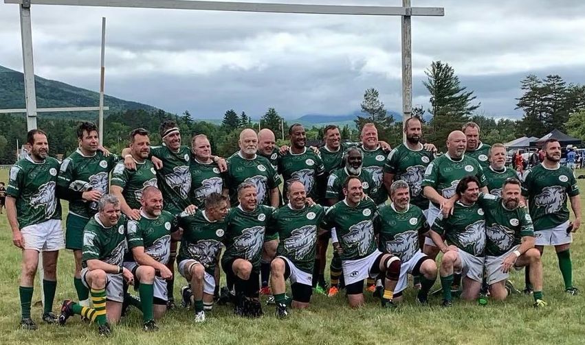 Old Men Mountain Rugby Fest scrum group