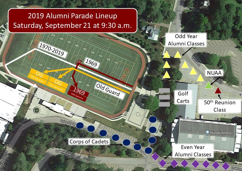 2019 Alumni Parade Lineup