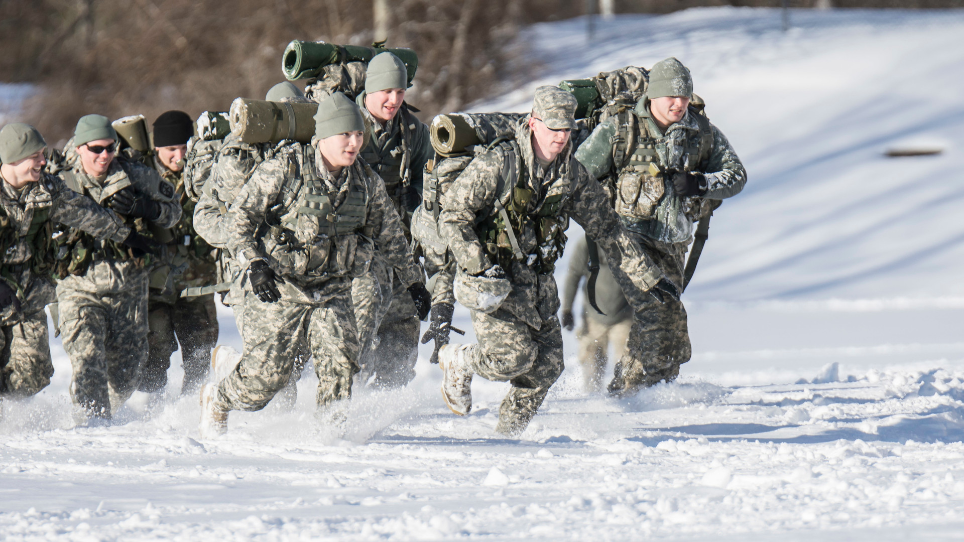 ACU, MilLab, cadets, cold weather, corps, formation, snow, soldier, training, winter;