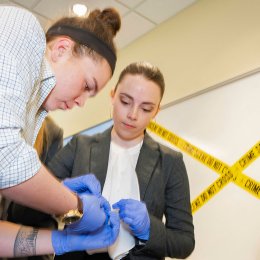 Norwich University Justice Studies student crime scene training