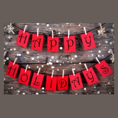 letter cards spelling "happy holidays" on clothesline affixed with clothespins