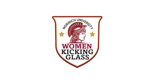 Shield Logo for Norwich University Women Kicking Glass