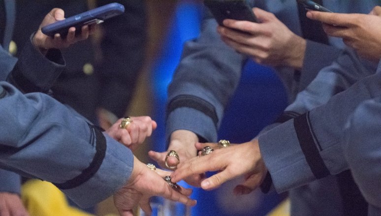 Cadets selfie photos at Junior Ring ceremony
