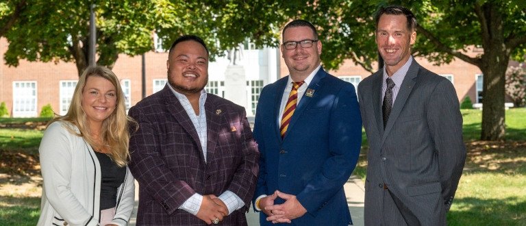 NUAA Board of Directors L-R: Meaghan Medow '18, Joey Mac Dizon '11, Brian Dunne '13, Joseph Reagan '04