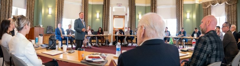 NUAA Board Meeting - 9/19/2024 - LtGen John Broadmeadow, NU President addressing group