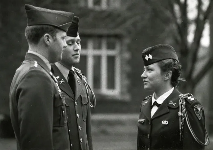 Cadet Lieutenant Colonel Christine M. Conway, highest ranking woman in the Norwich University Corps of Cadets in 1979.