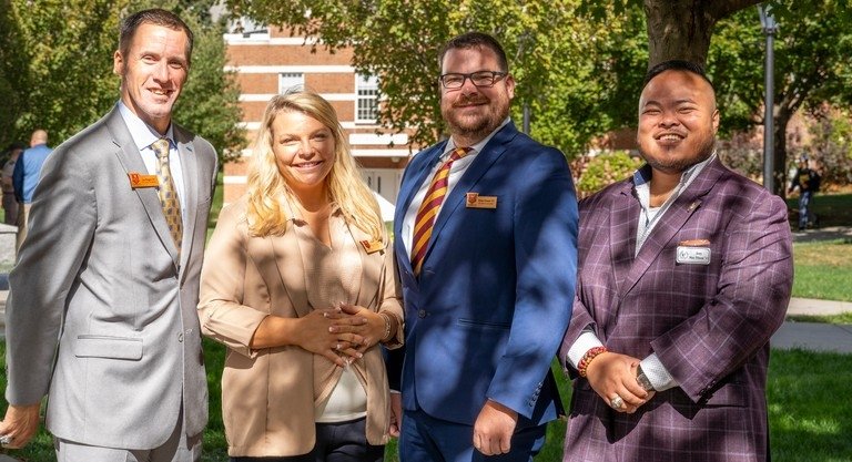 NUAA Board of Directors L-R: Joseph Reagan '04, Meaghan Medow '18, Brian Dunne '13, Joey Mac Dizon '11