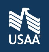graphic of an eagle's head with wings of four lines, represents USAA logo