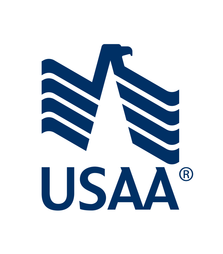 graphic of an eagle's head with wings of four lines, represents USAA logo